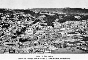 ALGER - VUE AERIENNE AVEC LA COLONNE BAILLOUD DE L'ARMEE D'AFRIQUE